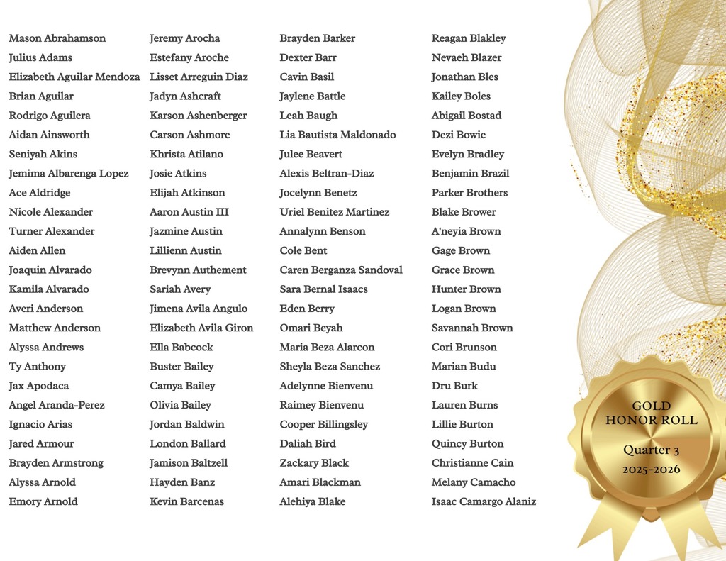 Gold Honor Roll