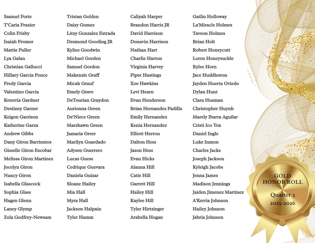 Gold Honor Roll