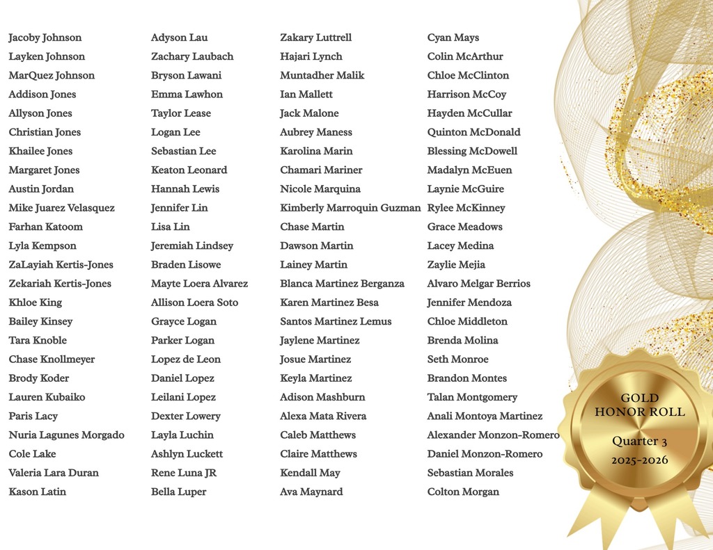 Gold Honor Roll
