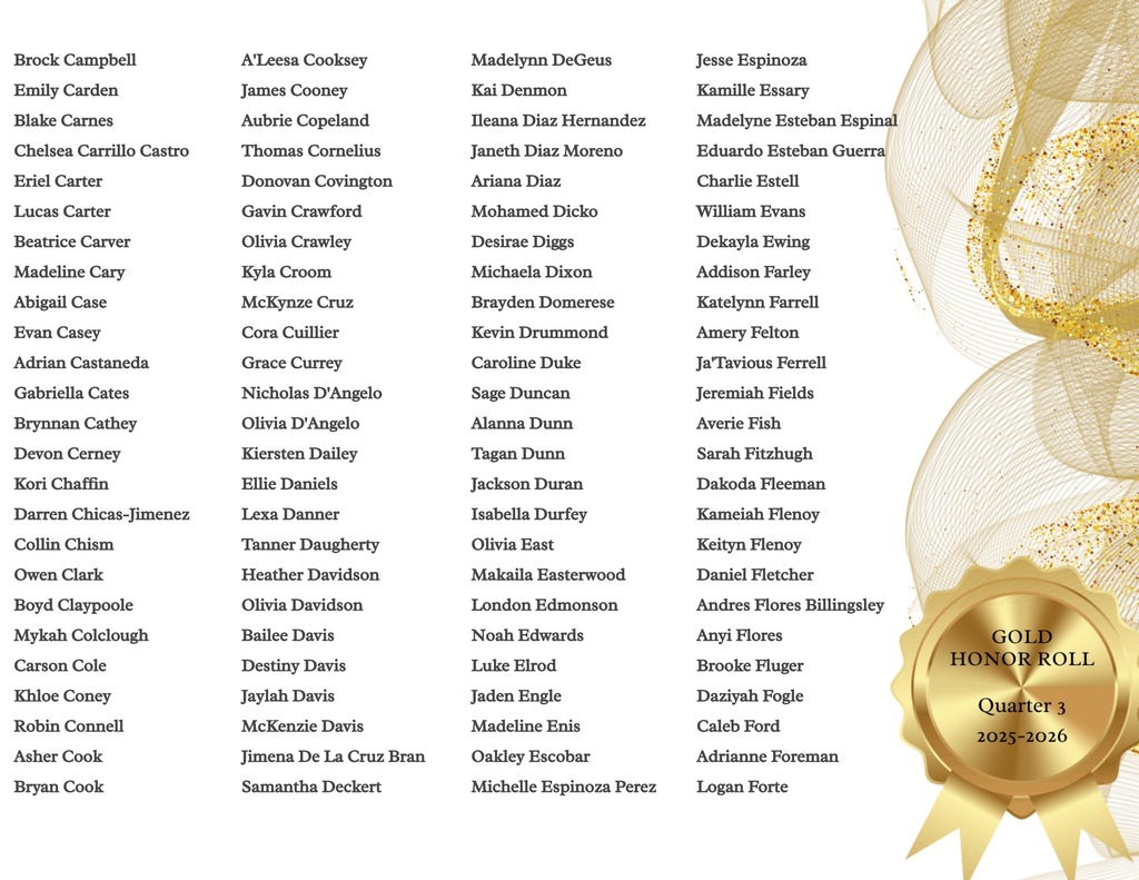 Gold Honor Roll