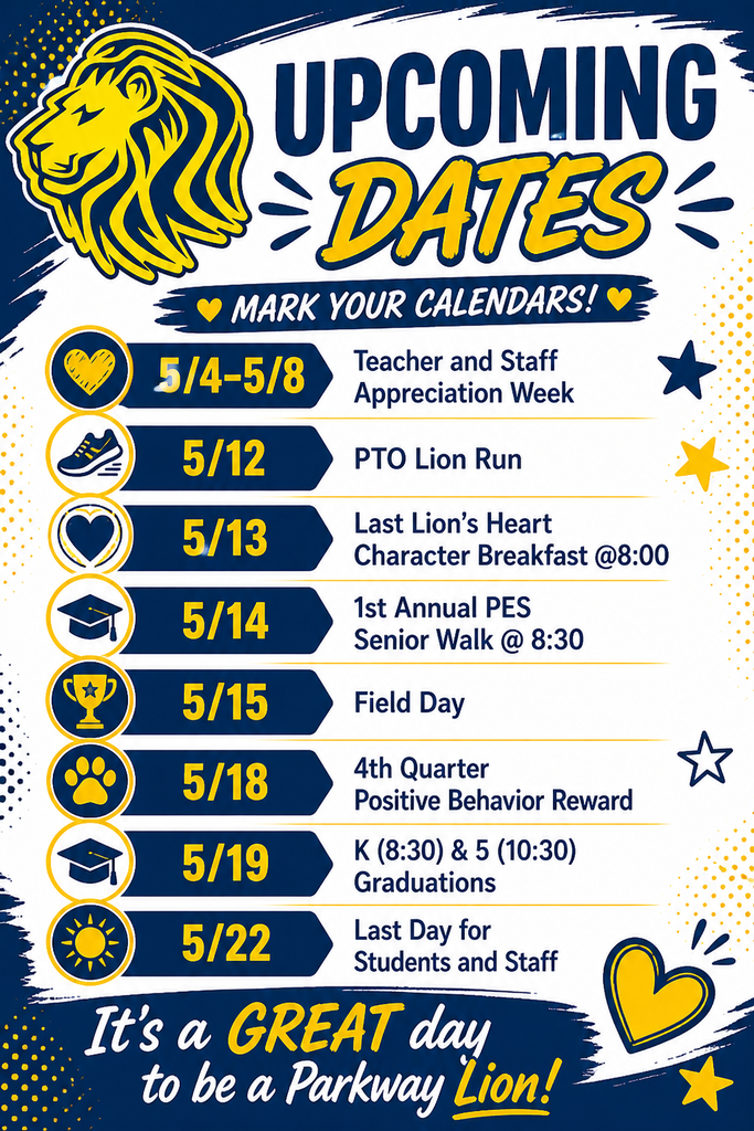 Upcoming Dates for Parkway