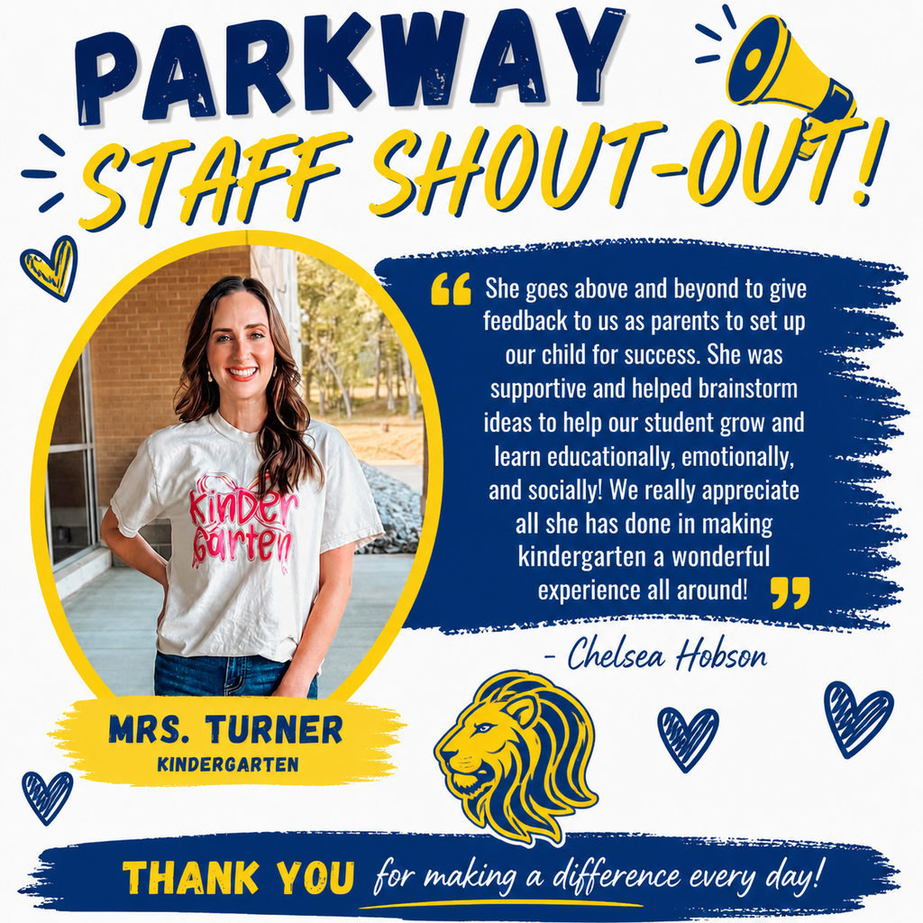 An ad for Parkway staff shout-out features a smiling woman in a white T-shirt. The text reads, "Thank you for making a difference every day!"