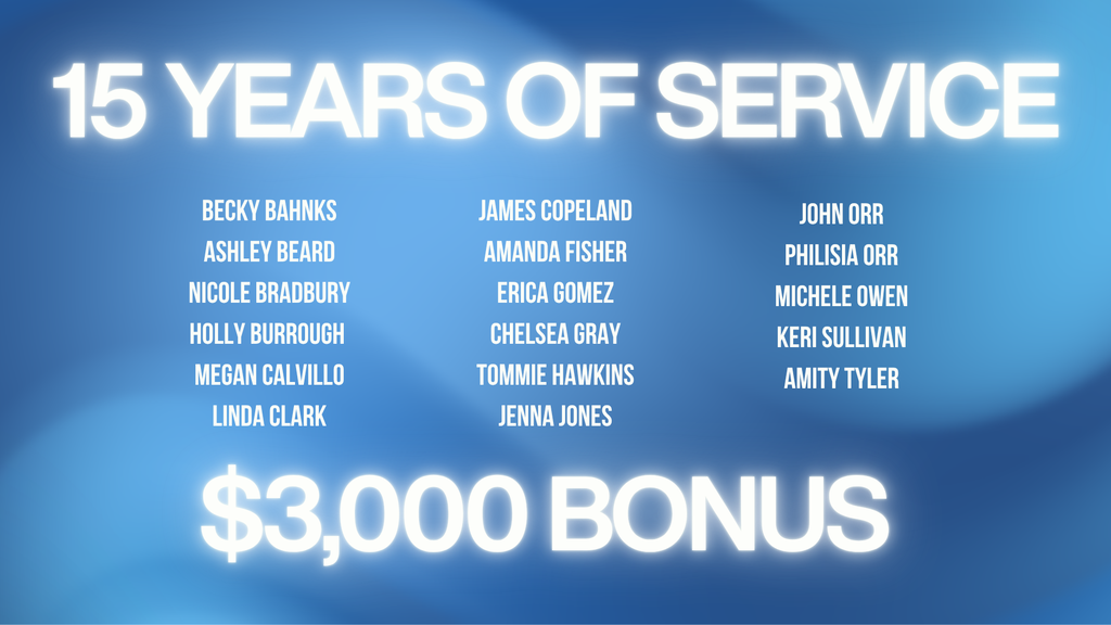 15 year employees