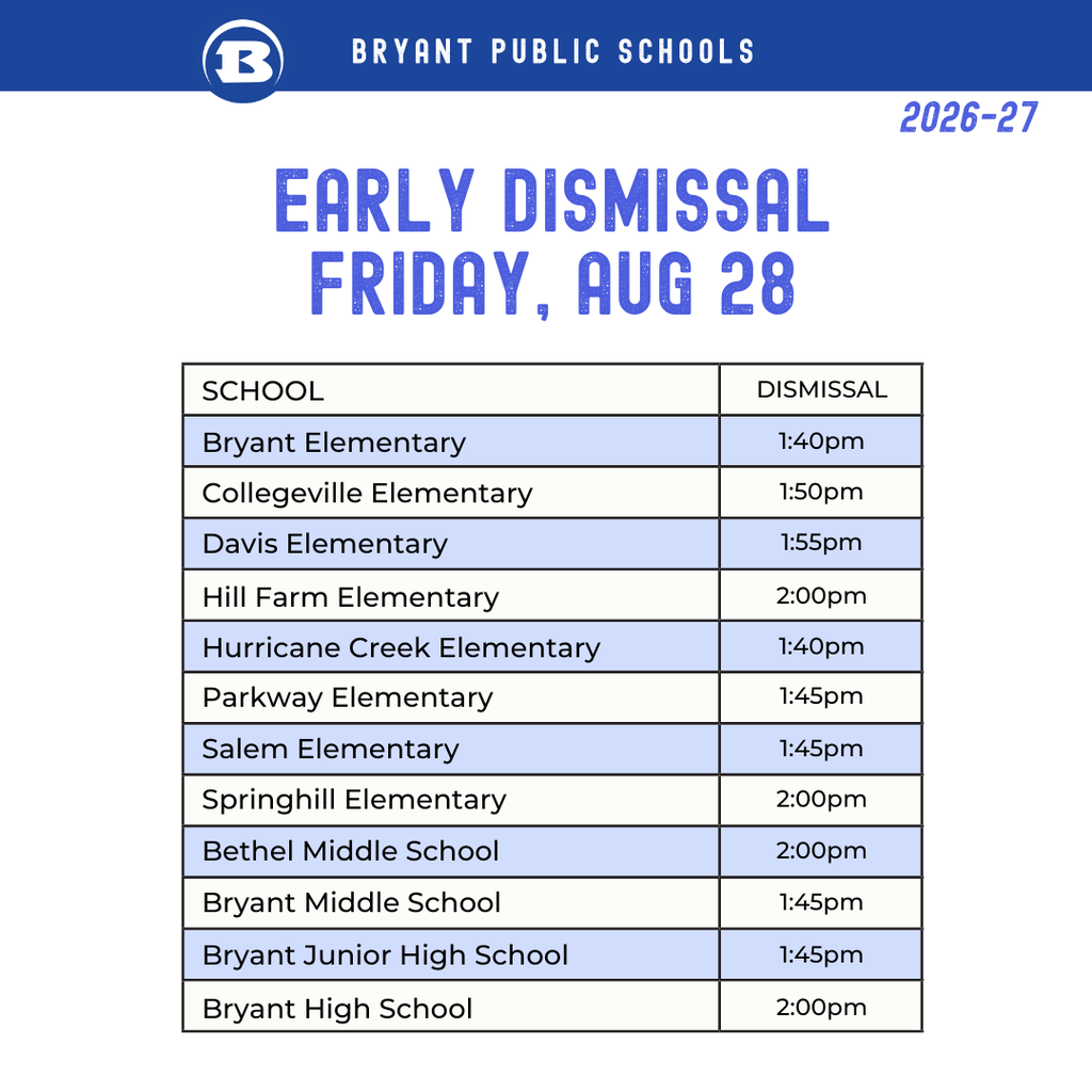 Early Dismissal Schedule