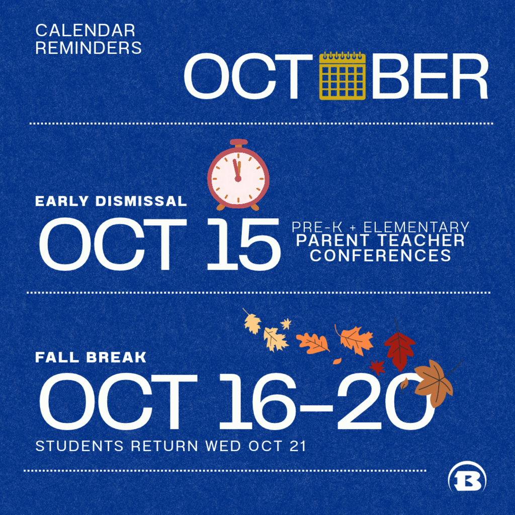 October Calendar Reminders
