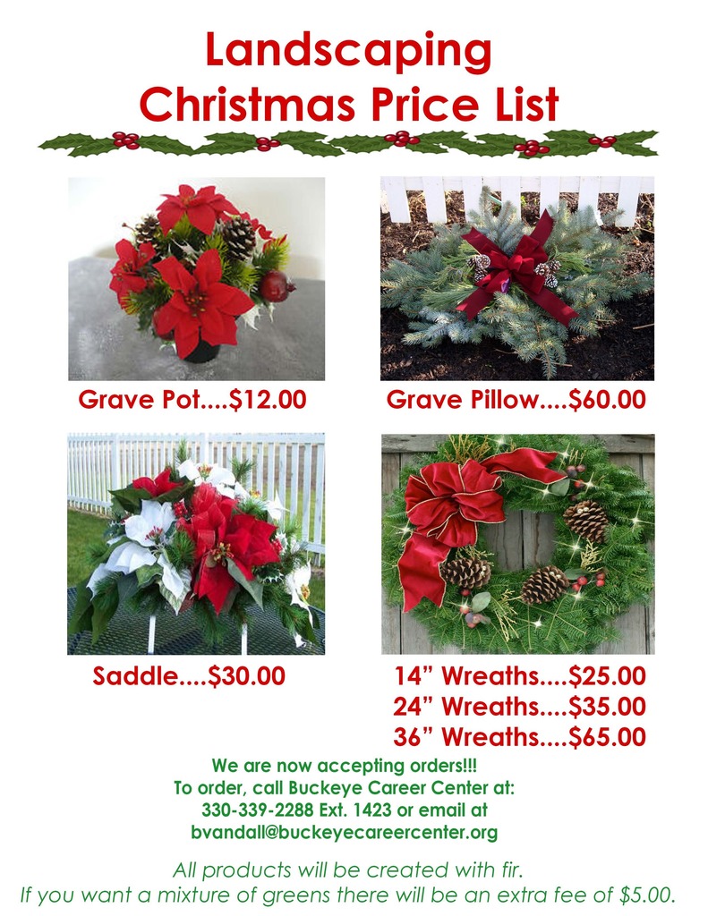 Landscaping Christmas Price List