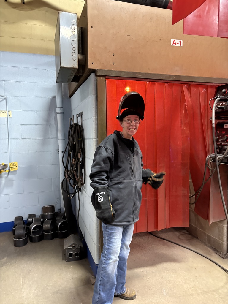 Welding-Short Course students learning TIG welding.