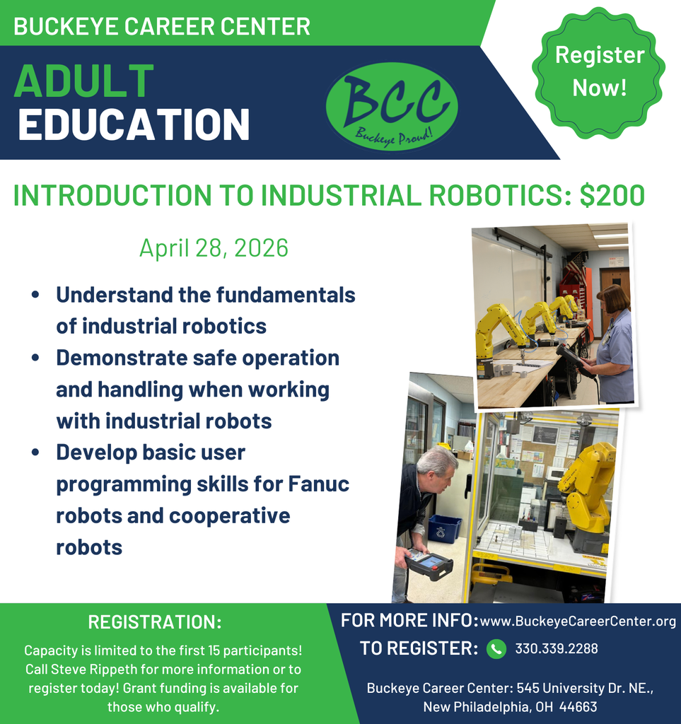Introduction to Industrial Robotics class register today!