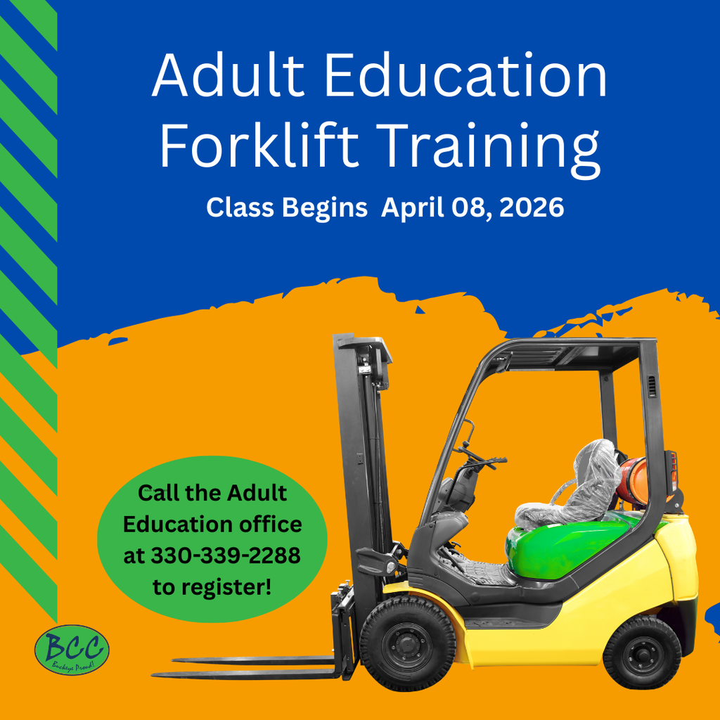 Last chance to Register for the Adult Education Forklift Training class!