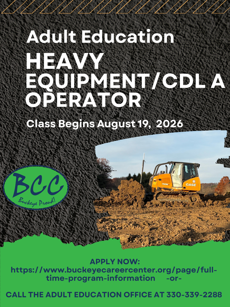 Adult Education Heavy Equipoment/ CDL A Operator program 