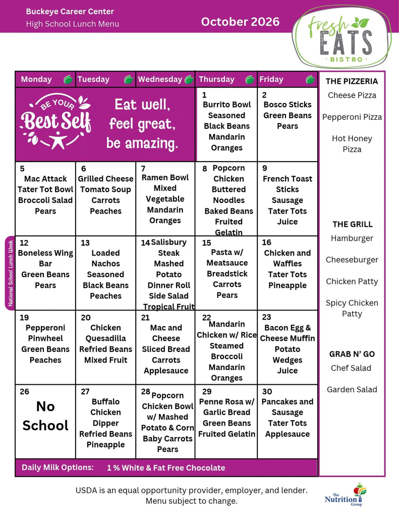 lunch menu