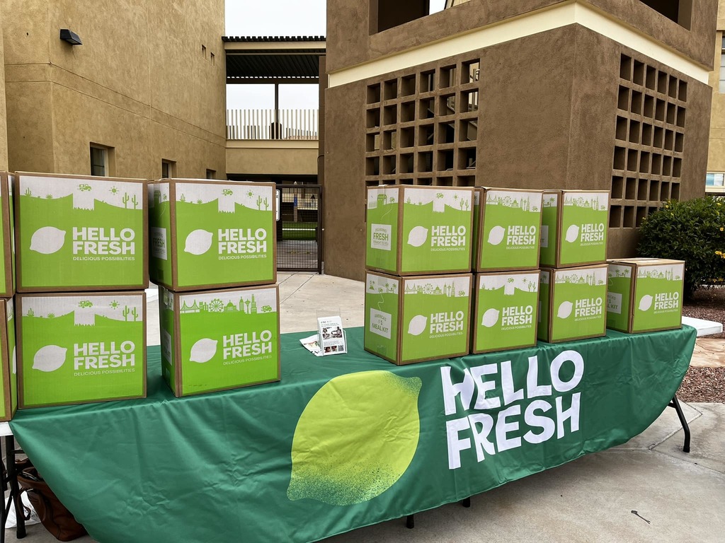 Hello Fresh boxes on top of table