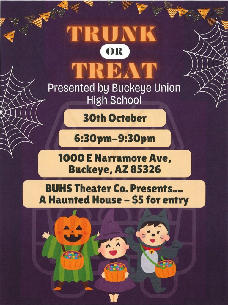 buhs trunk or treat event flyer