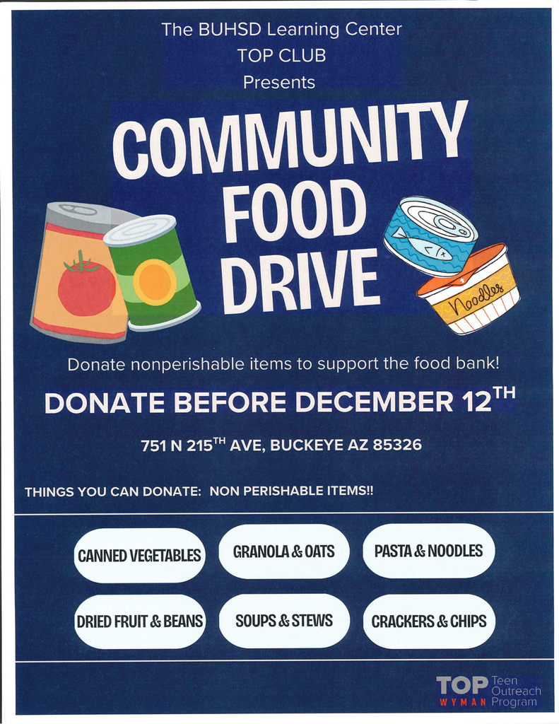 buhsd lc food drive flyer