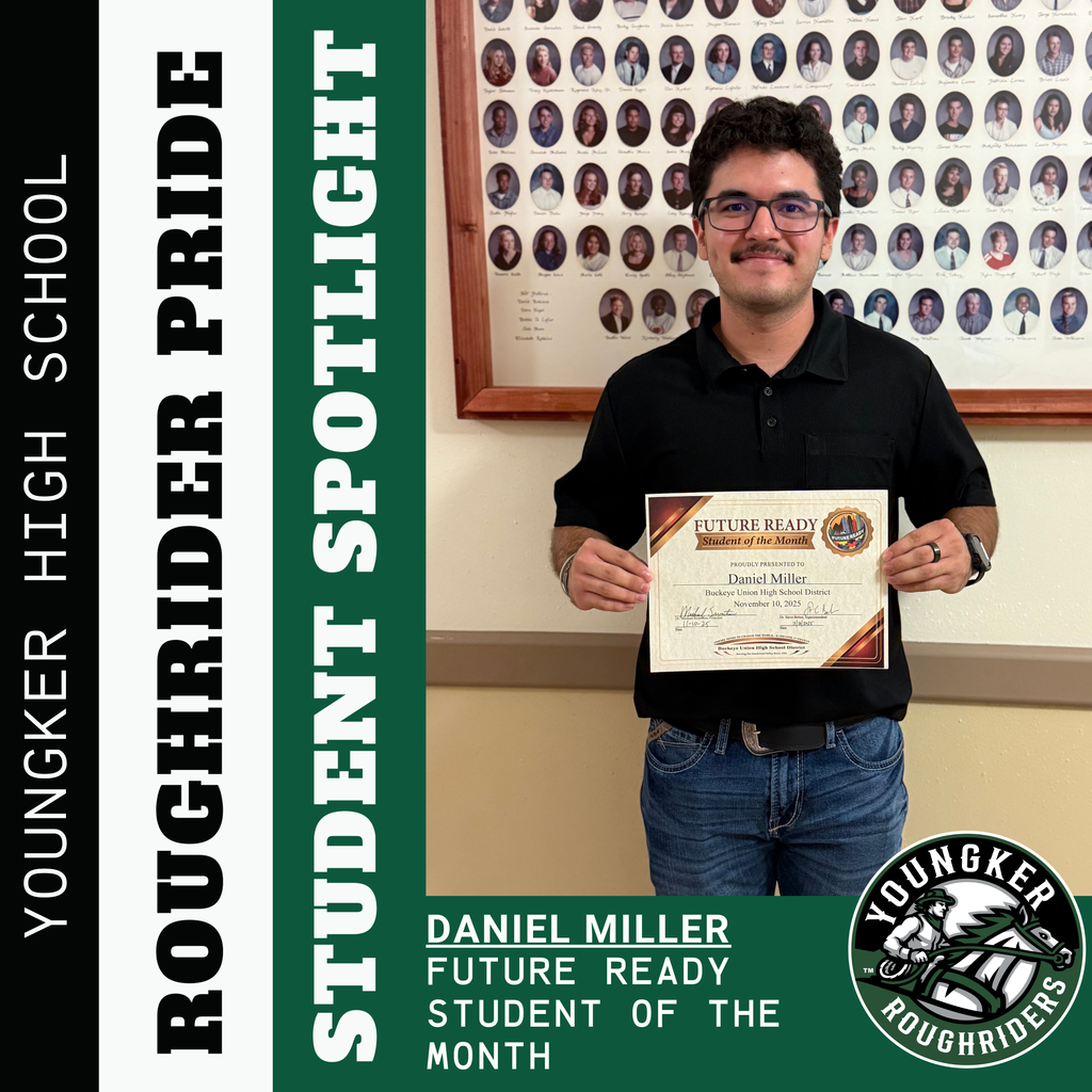 daniel miller future ready student of the month posing with his certificate