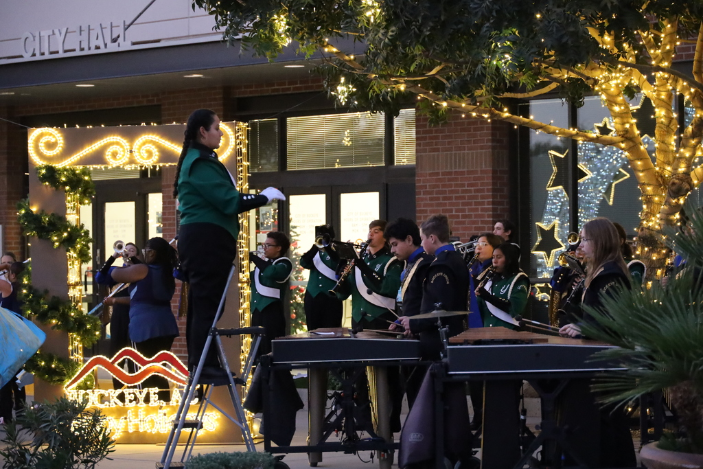 band students playing at city hall