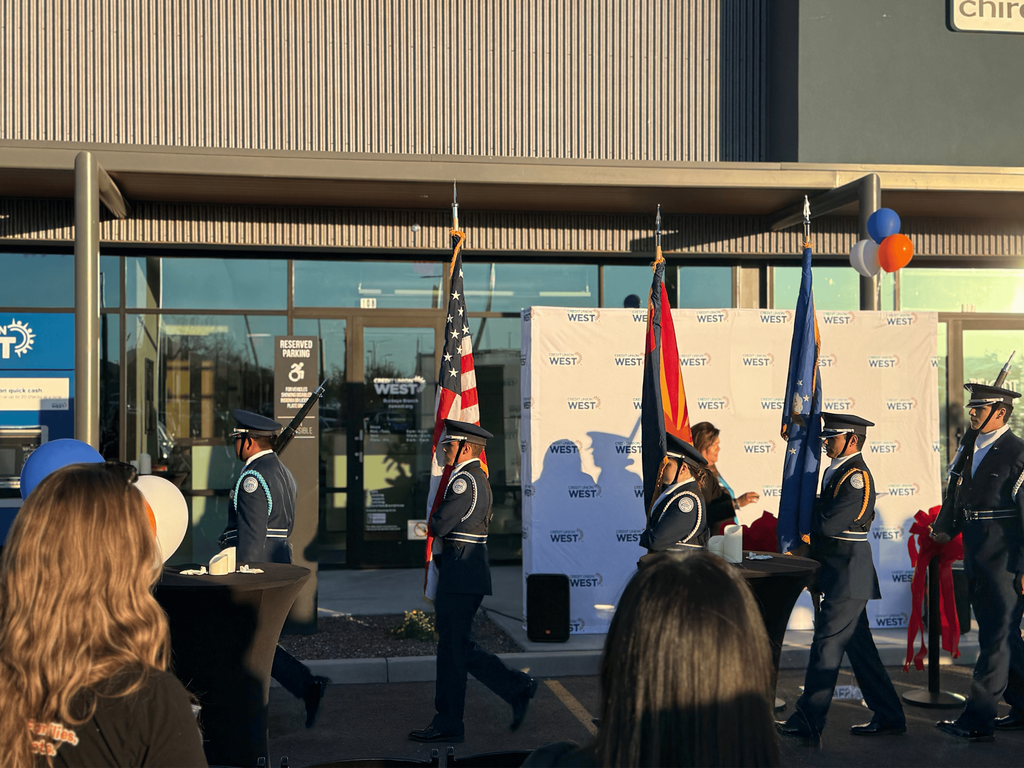 JRTOC students pose for photo at Credit Union West Grand Opening
