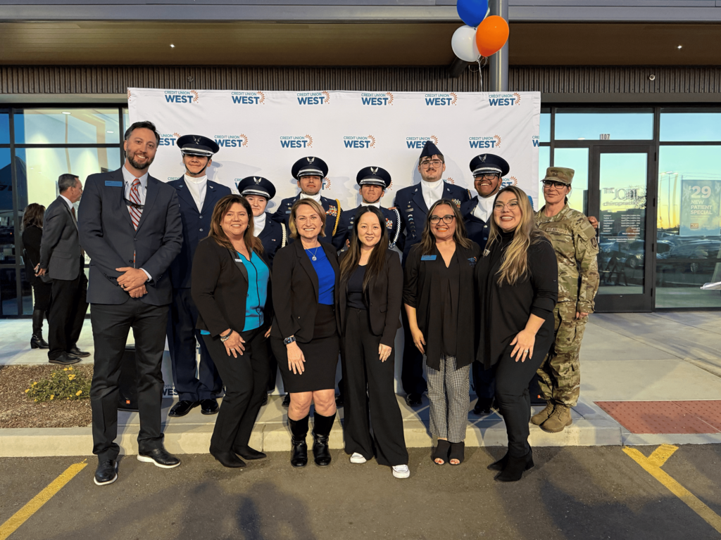 JRTOC students pose for photo at Credit Union West Grand Opening
