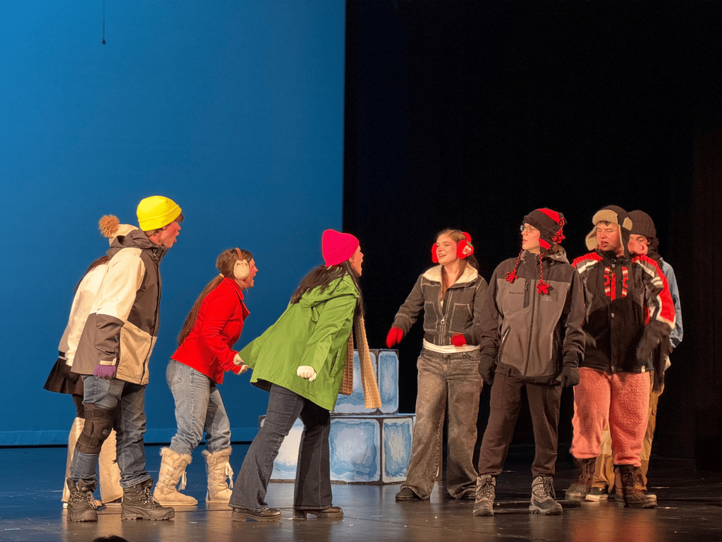 students acting in the Snow Show Play
