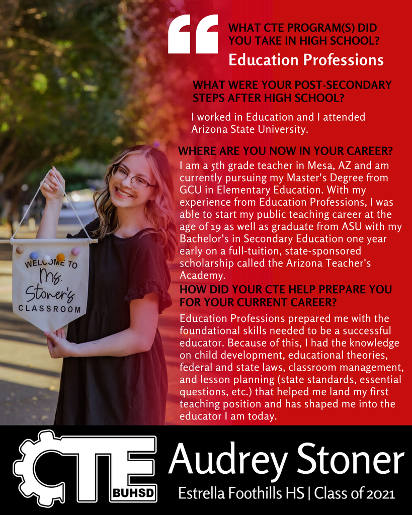 CTE Spotlight Audrey Stoner graphic