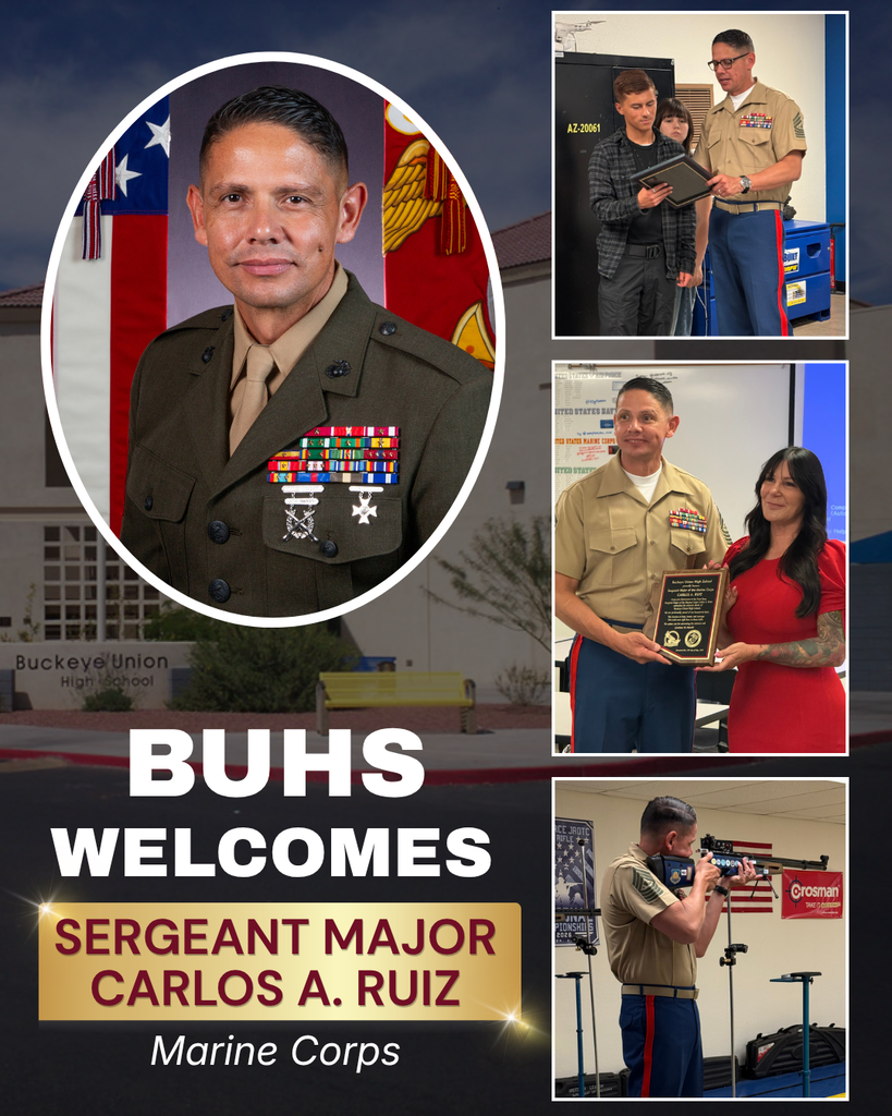 Collage of photos of a military man with a collage of photos showing him with family and at work.