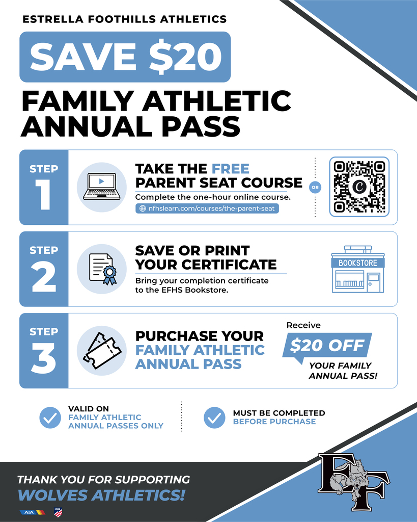 An advertisement shows three steps to save $20 on a family athletic annual pass.