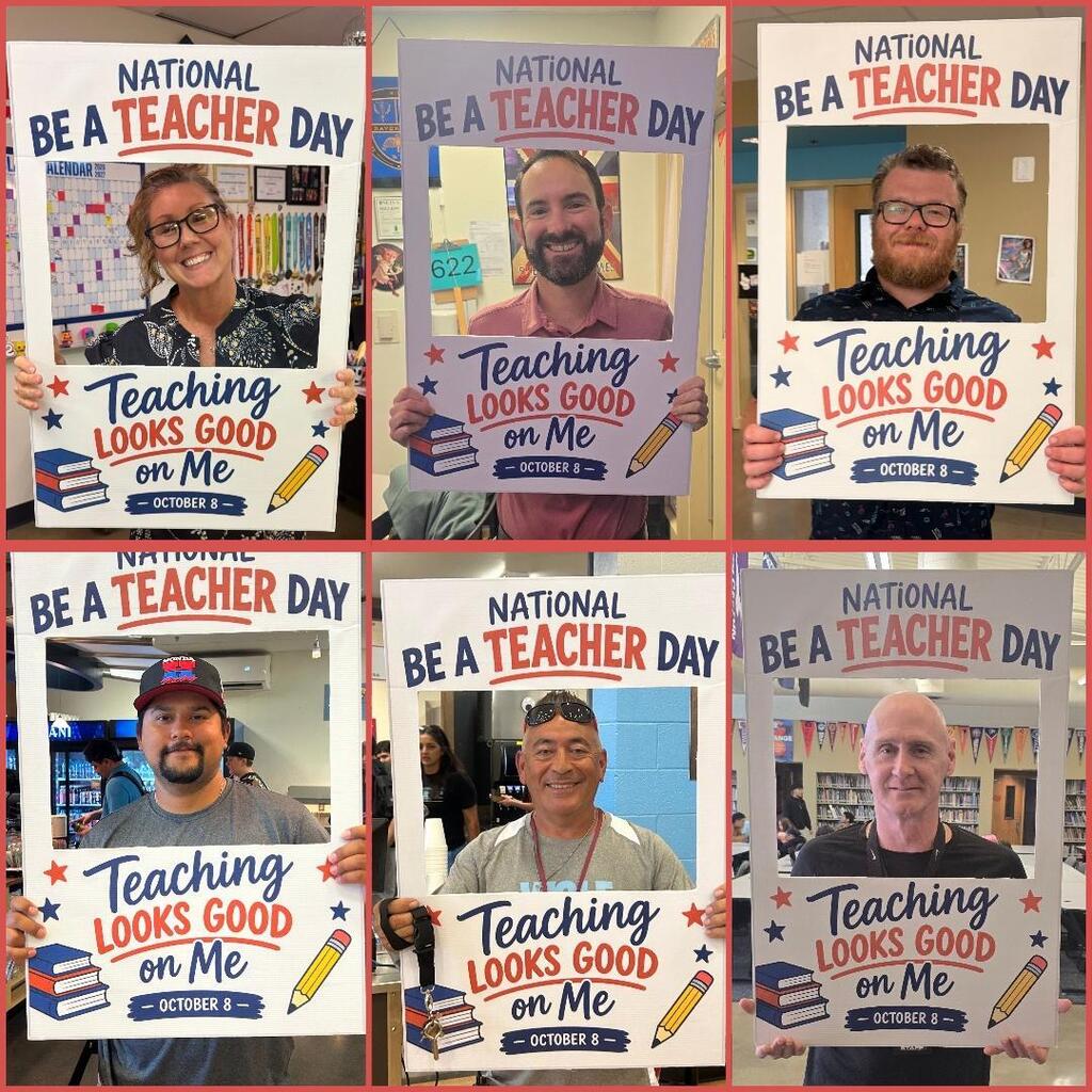 Teachers taking photos for National Be a Teacher Day