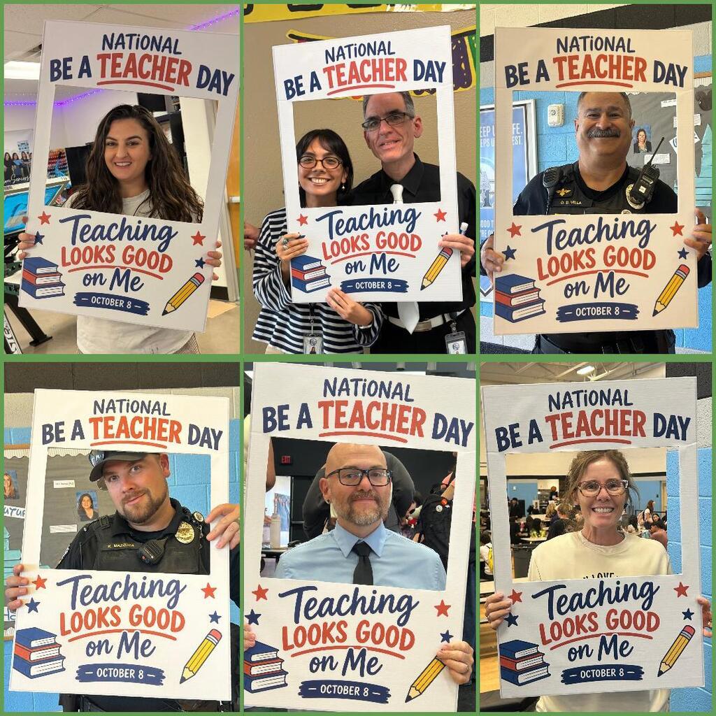 Teachers taking photos for National Be a Teacher Day