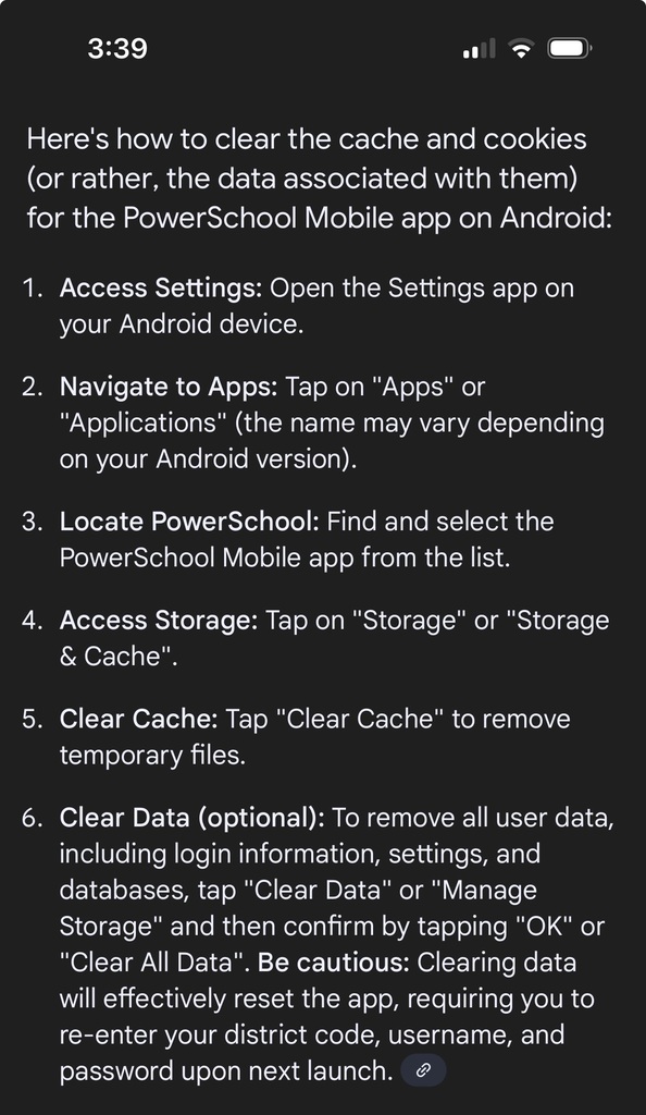 PowerSchool App Instructions 