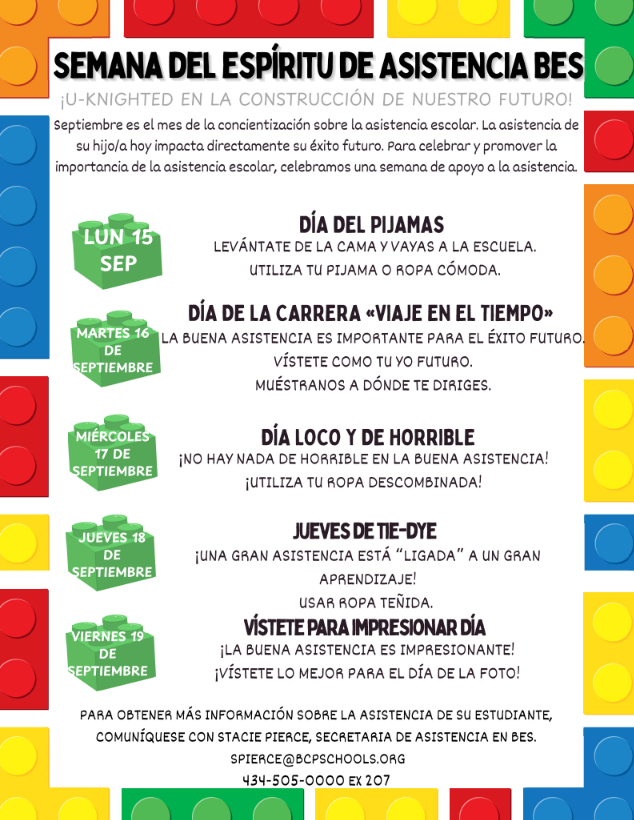 Attendance Spirit Week Flyer - Translated
