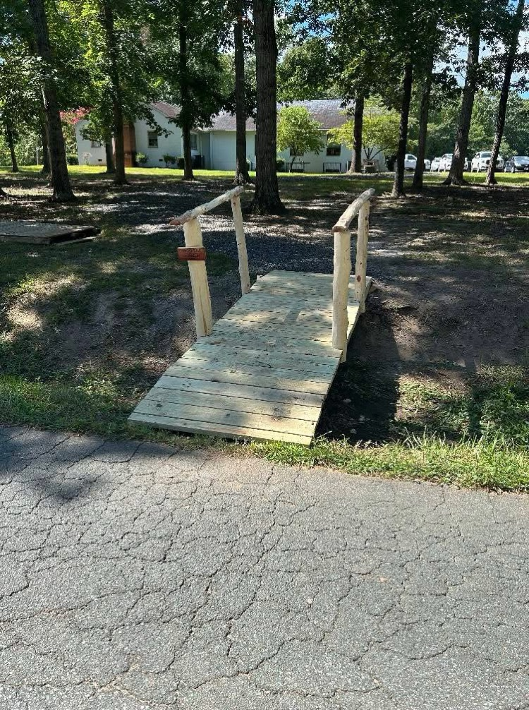 Finished bridge built by Carpentry class