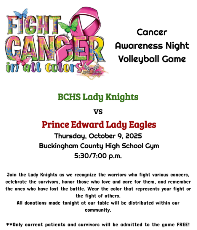 Cancer Awareness Night Volleyball Game Flyer