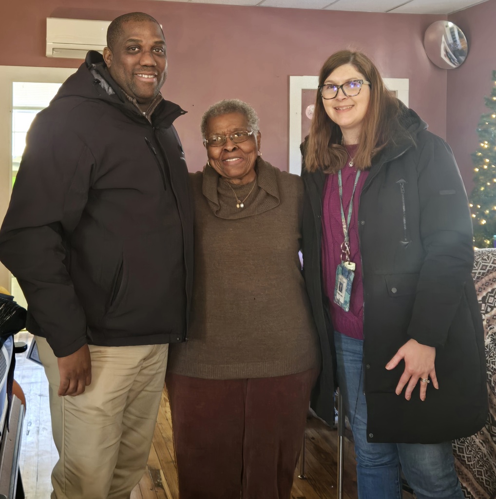 Mrs. Alberta Bolden Para-Educator of the Week, with Mr. Talley and Mrs. Jones