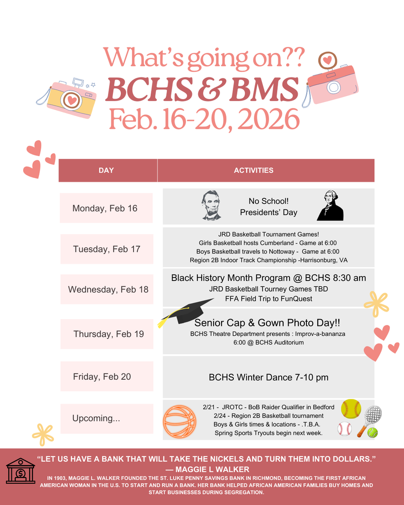 what's going on at BMS and BHS this week