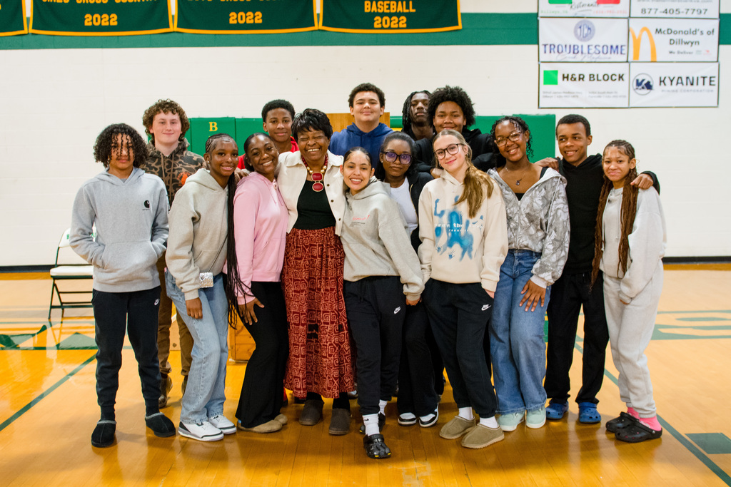 Martha Bailey Brown with BCHS Students