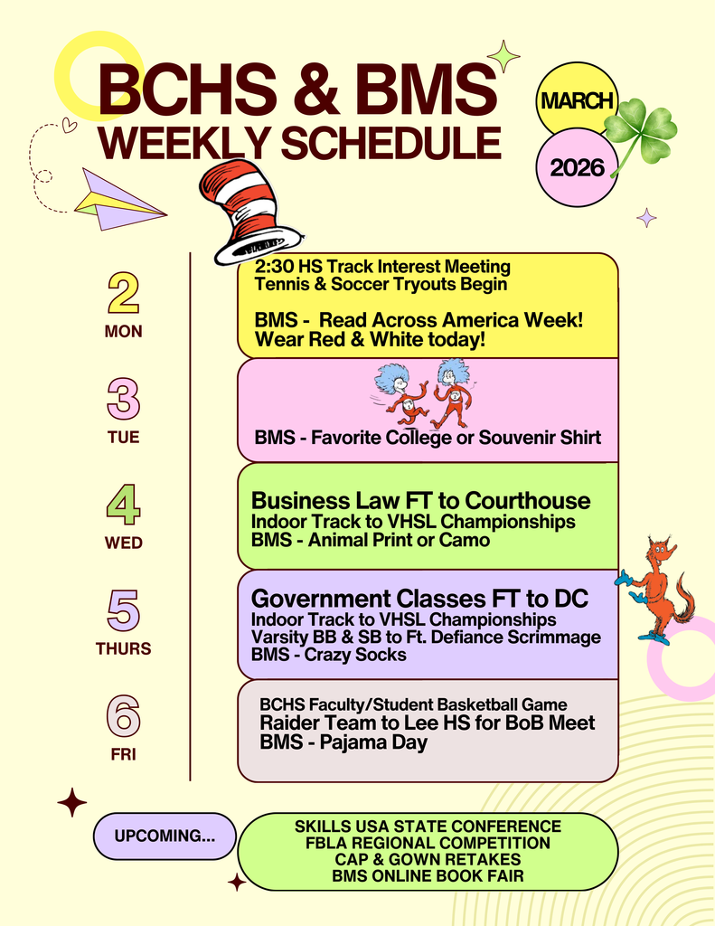 Weekly schedule