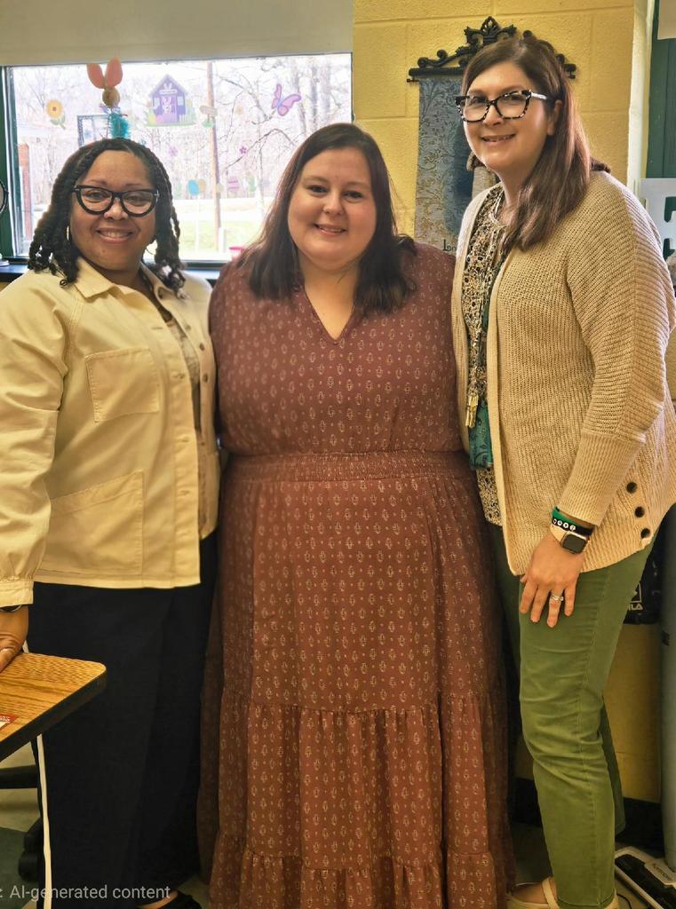 ParaEducator of the Week, Sarah Layton, with Faith Jones and Stephani Jones