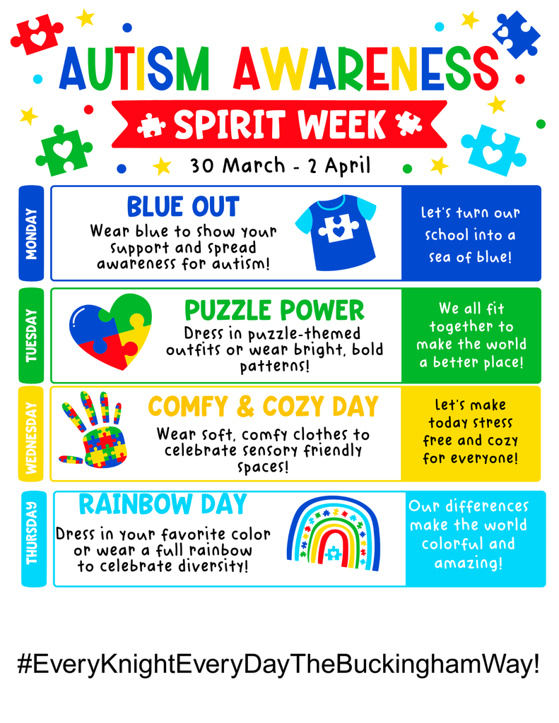 Autism Awareness Spirit Week  Flyer