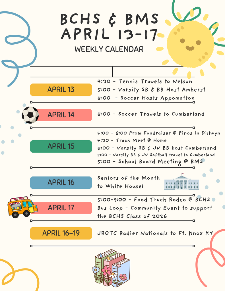 BCHS & BCMS Weekly Calendar Flyer