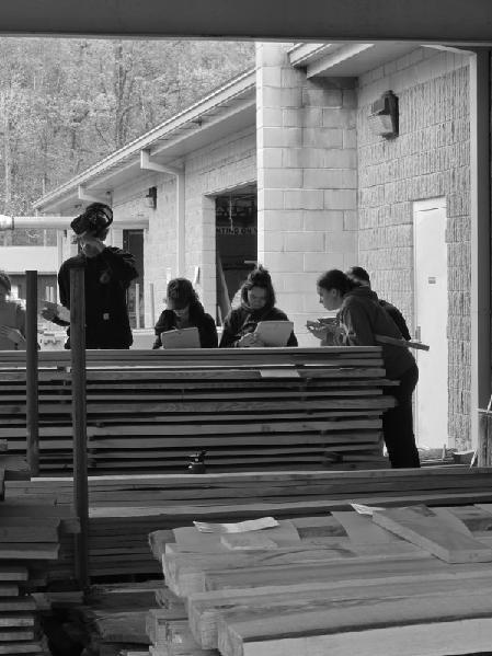 Students competing in the State Forest Contest at Mountain Gateway Community College