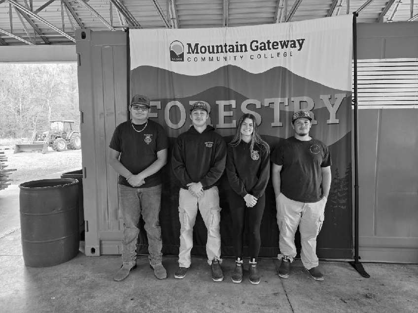 Students competing in the State Forest Contest at Mountain Gateway Community College