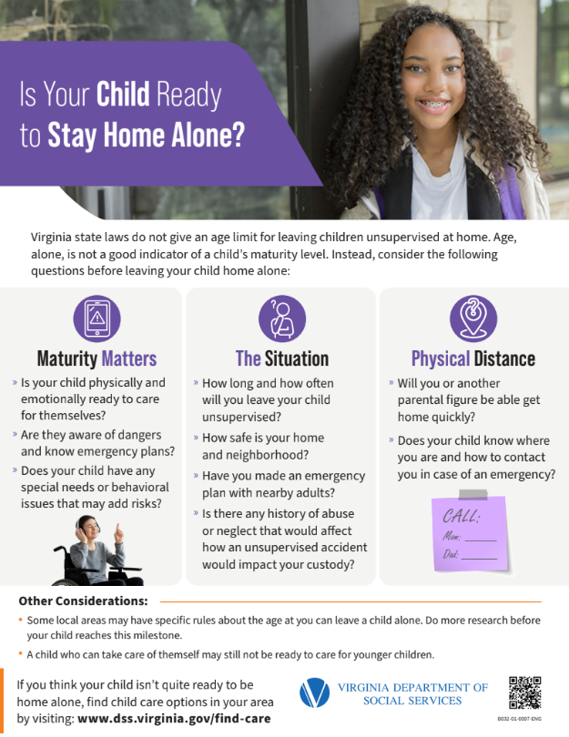 Children Staying at Home Alone Infographic