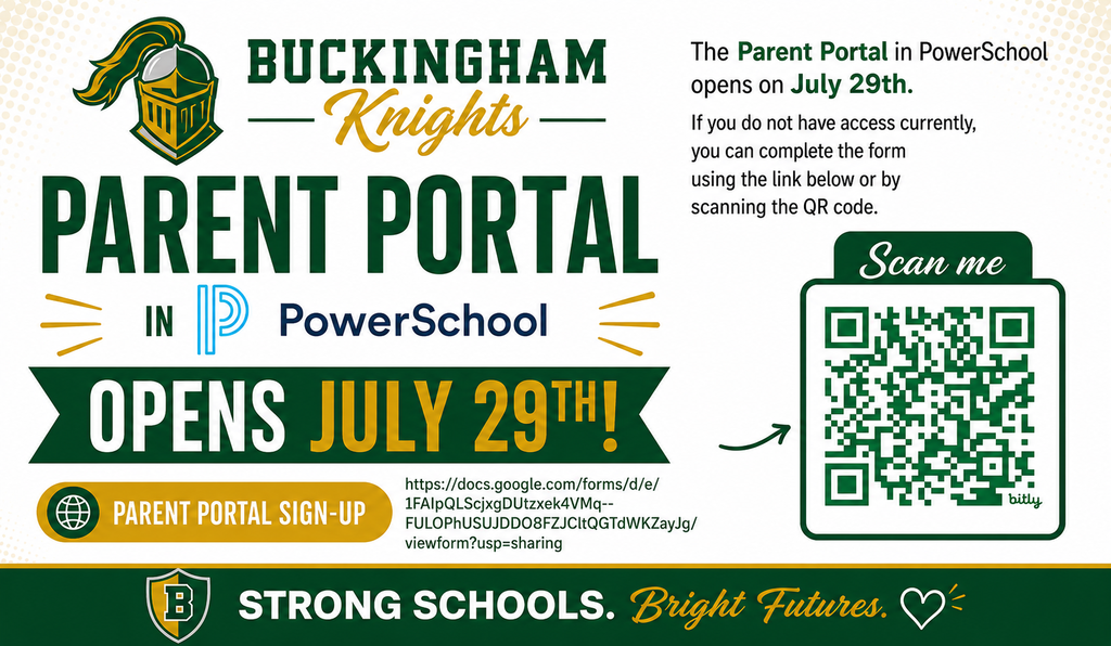 Parent Portal opening on July 29th with QR Code to sign up. All info is in the text.
