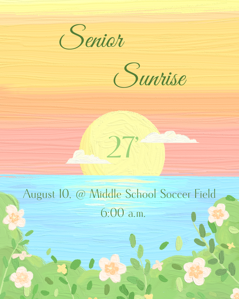 🌅 SENIOR SUNRISE HAS BEEN RESCHEDULED! 🌅  Seniors, we’re getting another chance to start your senior year together! 💚💛  📅 Monday, August 10 ⏰ 6:00 AM 📍 Buckingham County High School  Come enjoy Senior Sunrise with your classmates as we kick off your final year of high school! 🎓✨  ☕ The Coffee Nook will be there! They’ll have drinks and breakfast items available for purchase, so come hungry and ready to enjoy the morning!  We can’t wait to see the Class of 2027 there! 💚💛  #BCHS2027 #SeniorSunrise #ClassOf2027 #Knights