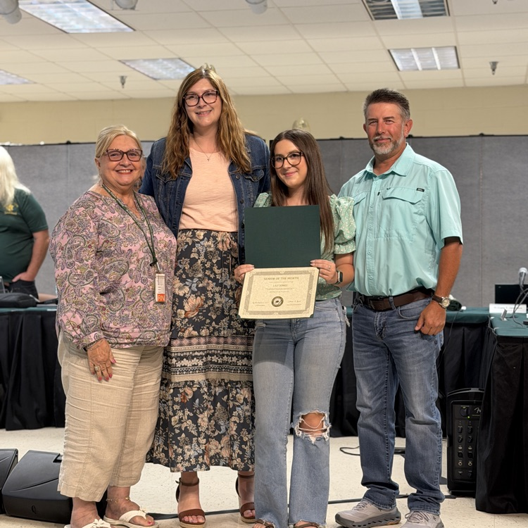 August Senior of the month Lily Jones with her family