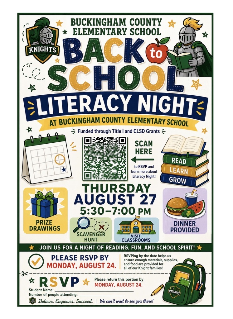 Back to School Literacy Night at BES Flyer - all info in the graphic are in the text of the post