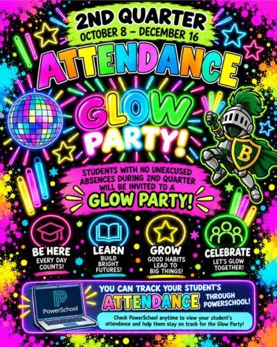Attendance Glow Party infographic - All info in the graphic is in the text of the post.