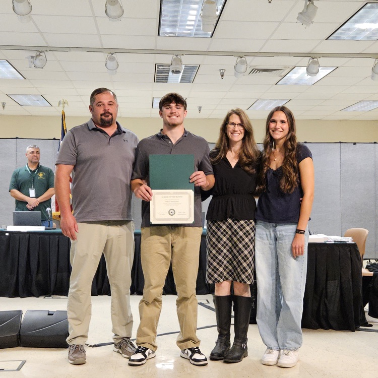 Senior of the month Trent Ragland with family