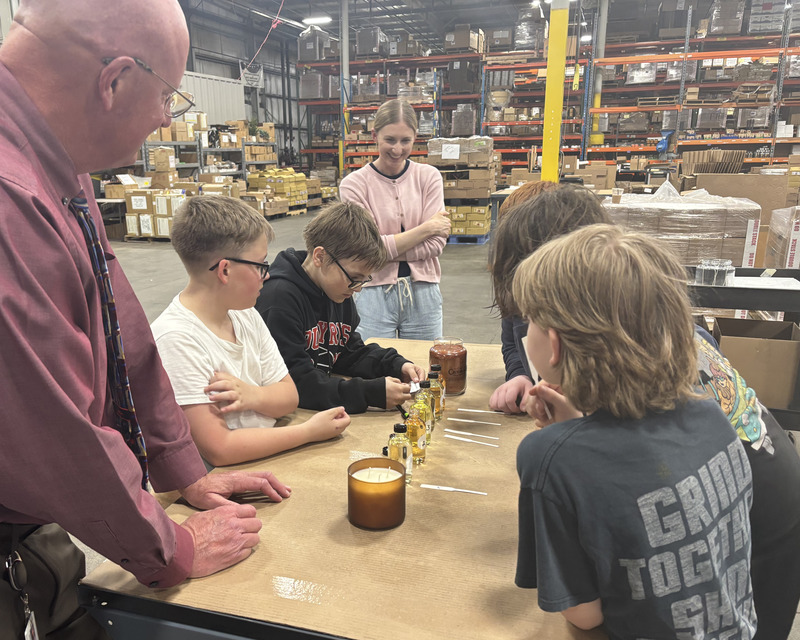 Operations Specialist at Crossroads Family of Businesses, Lyndsay McMullen was wowed by students' fragrance and product knowledge at the Crossroads' Factory!