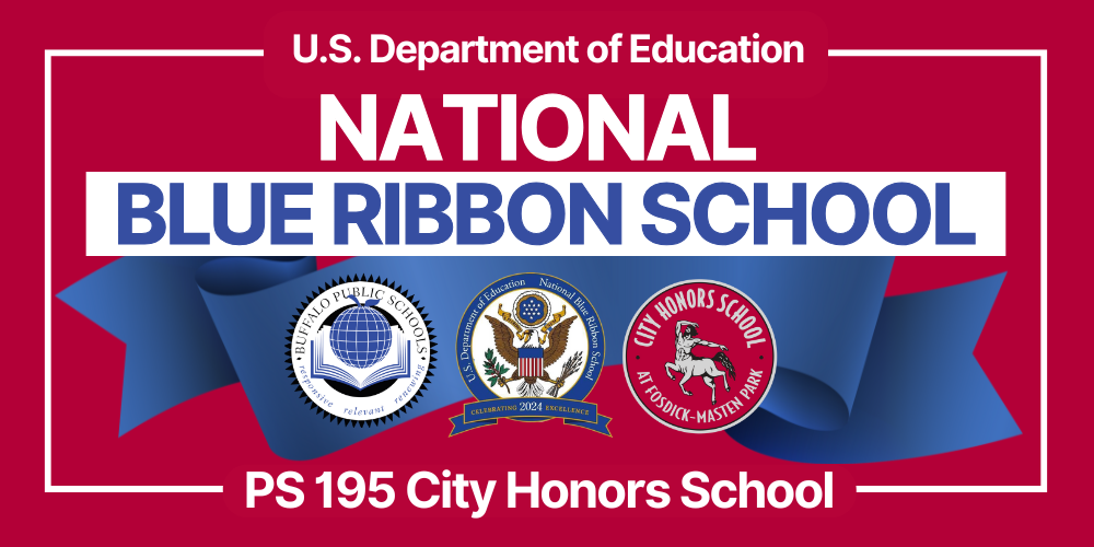 CHS Named a 2024 National Blue Ribbon School by US Dept. of Education Logo of BPS, Award Crest  and City Honors Logo 